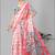off white floral linen cotton digital print saree