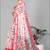 off white floral linen cotton digital print saree