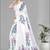 off white floral linen cotton digital print saree (white)
