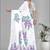 off white floral linen cotton digital print saree (white)