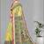 yellow  linen cotton madhubani  digital print saree (yellow)