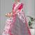 white  linen  digital print saree (pink)