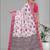 white  linen  digital print saree (pink)