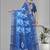 blue  linen  digital print saree (blue)