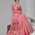 pink  linen  digital print saree (pink)
