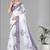 white  linen cotton digital print saree (white)