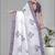 white  linen cotton digital print saree (white)