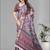 brown  linen  digital print saree (multi)