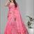 pink floral linen cotton digital print saree (pink)