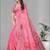 pink floral linen cotton digital print saree (pink)