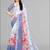 grey floral linen digital print saree (grey)