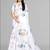 white  linen  digital print saree (white)