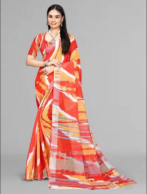 yellow multicolour digital print saree 3