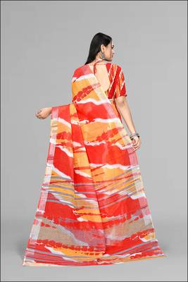 yellow multicolour digital print saree 5