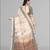 beige  linen  digital print saree (chicku)