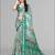 green  linen  digital print saree (green)