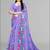 purple floral linen cotton digital print saree (purple)