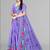 purple floral linen cotton digital print saree (purple)