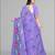 purple floral linen cotton digital print saree (purple)
