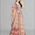 beige  linen  digital print saree (chicku)