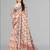 beige  linen  digital print saree (chicku)