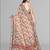 beige  linen  digital print saree (chicku)