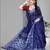 blue  linen digital print saree (navy blue)