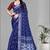 blue  linen digital print saree (navy blue)