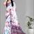 white  linen  digital print saree (multi)