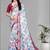 off white  linen  digital print saree (chicku)