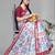 off white  linen  digital print saree (chicku)