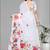 white  linen  digital print saree (white)