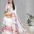 white  linen  digital print saree (white)