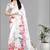 white  linen  digital print saree (white)