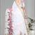 white  linen  digital print saree (white)