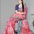 pink floral linen cotton digital print saree (pink)