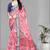 pink floral linen cotton digital print saree (pink)