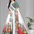 white  linen  digital print saree (white)