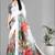 white  linen  digital print saree (white)