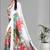 white  linen  digital print saree (white)