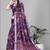 wine floral linen cotton digital print saree (purple)