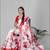 white floral linen cotton digital print saree (red)