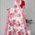 white floral linen cotton digital print saree (red)