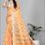 yellow  linen cotton  digital print saree (yellow)