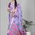 purple floral linen cotton digital print saree (purple)