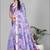purple floral linen cotton digital print saree (purple)