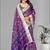 purple floral linen cotton digital print saree (purple)