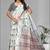 off white  linen  digital print saree (white)
