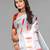 white  linen  digital print saree (white)