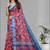 blue linen  digital print saree (multi)